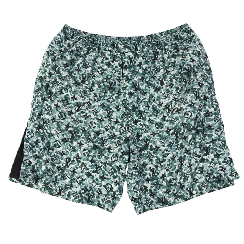 Louis Vuitton Men's 52/XL Blue LV Monogram Watercolor Pointillism 8" Swim Shorts